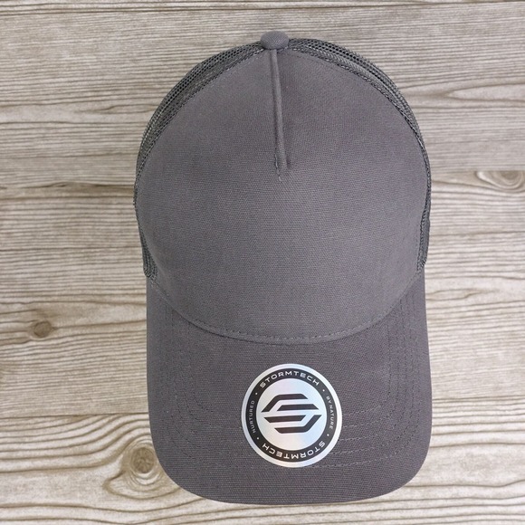 NEW! STROMTECH ONE SIZE GRAY ADJUSTABLE SNAPBACK MESH BASEBALL HAT CAP - Picture 3 of 9